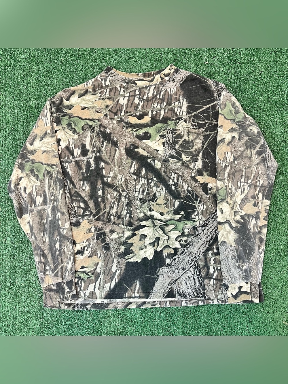 Vintage Mossy Oak Shirt Mens 2XL Camo Single Stitch L/S Pocket Tee Made In USA
